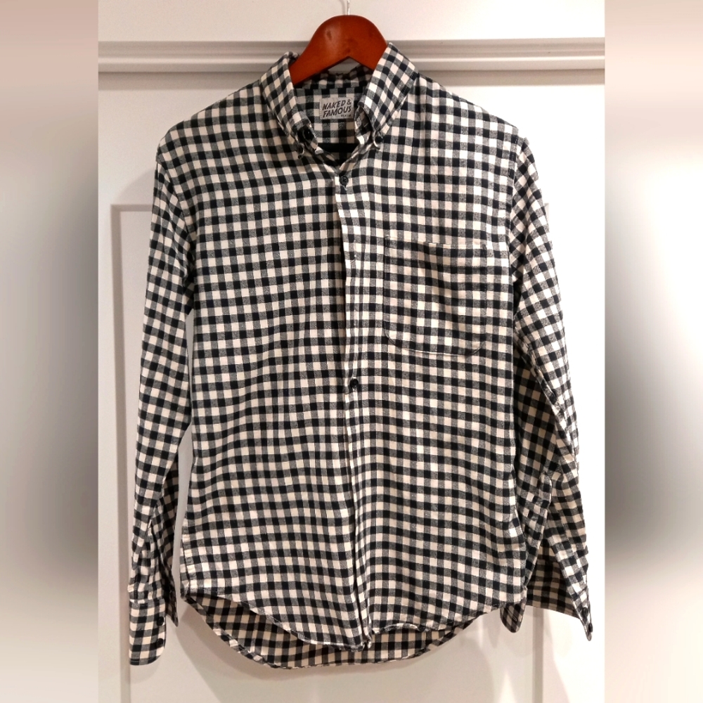 Naked and Famous / Vichy check long sleeve easy shirt Sm